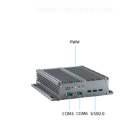 MINI PC D525 sin ventilador Computadora integrada industrial 4LAN 6COM 4 * RS485 o 3 * RS422 4USB PC Soporte XP OS