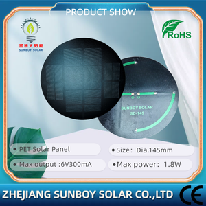 सनबॉय 6 वी वी-5 वी-5 वी पावर सिस्टम के लिए 1.8 डब्ल्यू 3.7 वी-5 वी पावर सिस्टम राउंड सौर सेल व्यास 137 मिमी छोटे मोनोक्रिस्टलाइन सौर मॉड्यूल - Product Image 4