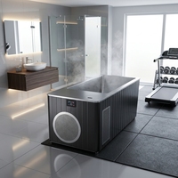Refroidisseur d'eau pour bain de glace Syochi avec baignoire en bois tout-en-un pour immersion froide, utilisable en extérieur et en intérieur, baignoire en acier inoxydable pour bain de glace