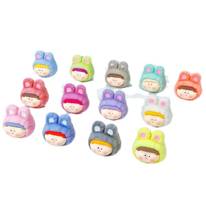 Poupées en peluche floquées mignonnes de couleur rouge vif, accessoires de bijoux DIY, 13 couleurs, style frais et doux - Product Image 5