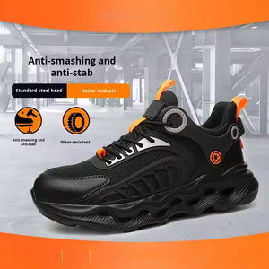 Chaussures <span class=keywords><strong>de</strong></span> sécurité respirantes <span class=keywords><strong>ultra</strong></span>-légères pour hommes Chaussures <span class=keywords><strong>de</strong></span> travail élastiques à bouton rotatif pour hommes Anti-Smash Kevlarr Stab-Proof EVA - Product Image 5