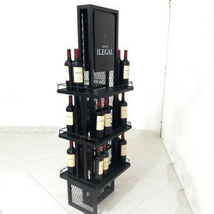 Cửa hàng bán lẻ tùy chỉnh đồ uống <span class=keywords><strong>Rack</strong></span> hiển thị rượu vang hiển thị đứng kim loại uống hiển thị đứng - Product Image 1
