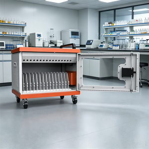 Gabinete de Carga para Tablets Compacto y Duradero con Cerradura de Llave de 10 Ranuras, Moderno y Personalizable, Portátil para Oficinas, Centros Comerciales, Escuelas y Hospitales - Product Image 1