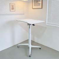 Bureau debout moderne à une jambe réglable en hauteur sur le dessus, Table de bureau à faible encombrement Escritorio