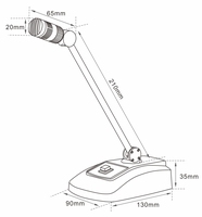 Microphone de conférence professionnel à condensateur cardioïde avec construction métallique, alimentation fantôme 48V, micro filaire XLR