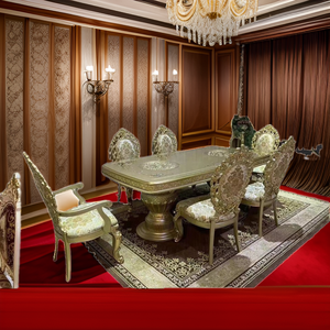 <span class=keywords><strong>Eureka</strong></span> Royal Juego de comedor de lujo clásico Estilo tradicional antiguo Tallas de madera <span class=keywords><strong>Muebles</strong></span> para el hogar al por mayor - Product Image 4