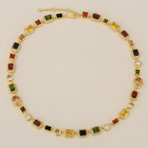 Collar de Cadena Colorida de 10 mm para Hombre y Mujer, Estilo Vintage, Chapado en Oro de 18K, Gargantilla Hip Hop, Joyería con Circonita, Regalo de Boda - Product Image 5