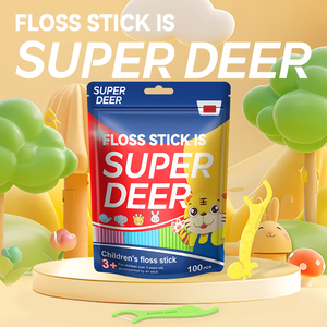 Hilo Dental Infantil <span class=keywords><strong>Super</strong></span> Deer, Paquete de 100 Unidades, 4 Colores, Mango Ecológico de PLA, Material de Hilo de Polietileno - Product Image 6