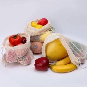 Sac de rangement d'été pour fruits et légumes frais, en coton maillé à mailles larges, écologique et portable, idéal pour les supermarchés (vente en gros) - Product Image 1