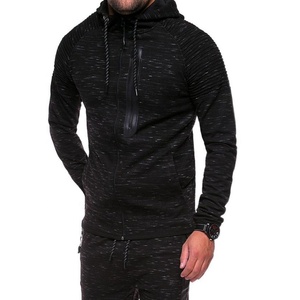 Couleur personnalisée hommes survêtement de haute qualité à manches longues vêtements d'hiver décontracté fermeture éclair formation et vêtements de jogging coton homme survêtements - Product Image 2