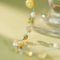 Collier de perles bleues pour femmes TANGPEI, alliage d'or, imitation perle, cristal, bijoux de mode