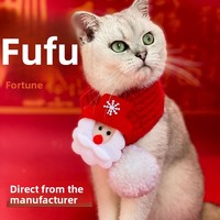 Collier pour chat, écharpe pour chien, bavoir de Noël, fil à tricoter, accessoire de cou fait main, produit transfrontalier