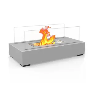 屋内ファイヤーピットバイオエタノールchimeneas卓上自立型テーブルガラスモダンデザイン暖炉エタノール卓上暖炉