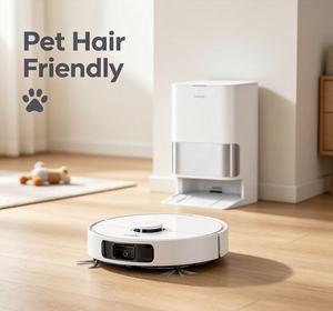 Robot aspirateur laveur vapeur commercial en plastique avec protection double anti-collision, recharge automatique, WiFi et programmation de l'horloge - Product Image 1