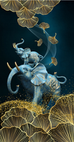 Panneau mural UV motif marbre, panneau pare-feu étanche, panneau PVC haute brillance, série animale dorée 1220*2440*2MM
