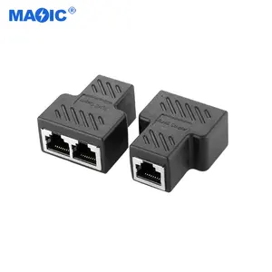 Kabel komunikasi jaringan LAN Internet RJ45 konektor Splitter Adapter 1 sampai 2 Polybag Xlr 3 Pin soket wanita berlapis nikel