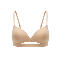 Soutien-gorge sans fil rembourré pour femme SUHE, sans couture, à bonnets moulés, push-up, confortable, pour le quotidien, uni, à fines bretelles croisées, lisse