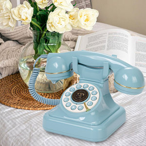 Livre d'or audio et vidéo Fournitures de mariage Livre d'or pour message d'invité Livre d'or pour audio Décor de téléphone antique Téléphone de maison bleu - Product Image 4