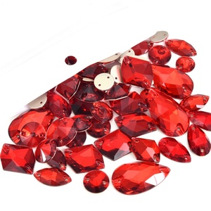 OLeeya 5A Strass à coudre en cristal à dos plat, formes mélangées Rivoli et goutte d'eau, pour accessoires de justaucorps de gymnastique - Product Image 3