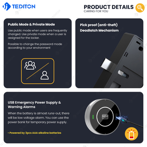 Tediton Escritório ginásio Modo Público <span class=keywords><strong>Locker</strong></span> Lock TTlock Rfid nfc Lock Armário De Armazenamento Com Fechadura Elétrica - Product Image 4