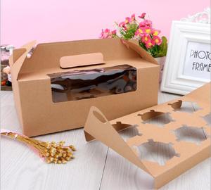 Manufacturer Customized Food Grade Paper CupCake Box With PET Clear Window Handle Take Out Delivery Box for Cookie <strong>Biscuit</strong> <strong>Gift</strong> - Product Image 6