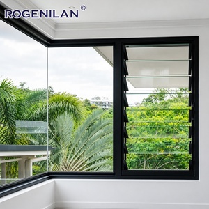 Finestre a Persiana in Alluminio Rogenilan, dal Pavimento al Soffitto, a Risparmio Energetico, con Doppio Vetro e Lamelle Regolabili - Product Image 2