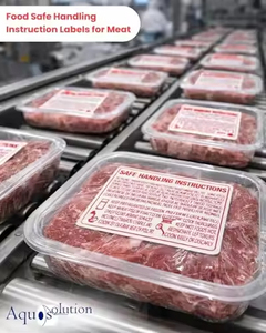 Wholesale Food Safe Handling Labels 2.25x1.125 Inch 1000 <b>Stickers</b> Per Roll Custom Print Meat Safety Information Adhesive Labels - Product Image 3