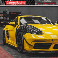 Aileron de couteau de pare-chocs avant en Fiber de carbone véritable pour Porsche 718 Cayman Boxster pièces de carrosserie en Fiber de carbone sèche