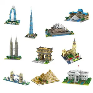 Bloques de apilamiento de la serie White House, bloques de construcción de arquitectura famosa para juguete Lego, microbloque de partículas pequeñas