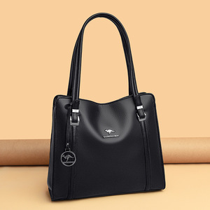 New Trend Ladies <b>Soft</b> PU <b>Leather</b> Large Capacity Diagonal <b>Bag</b> Middle-aged Women Shoulder <b>Bag</b> - Product Image 1
