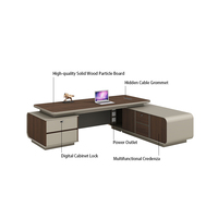 Bureau de direction ergonomique modulaire en forme de L, grand et luxueux, en panneaux de particules réglables sur mesure, pour immeuble de bureaux