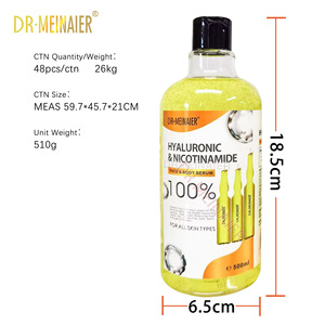 Sérum Visage et Corps Éclaircissant Anti-Taches à la Nicotinamide, Vitamine C et AHA, Hydratant et Blanchissant, 500ml, <span class=keywords><strong>Acide</strong></span> <span class=keywords><strong>Hyaluronique</strong></span> - Product Image 2