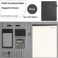 Carpeta de Negocios Magnética Multifuncional de Material PU A4 con Correa, Clip para Gerentes, Carpeta para Documentos de Reuniones, Ventas y Contratos