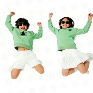 Pull-over en molleton de coton personnalisé pour enfants, filles et garçons, avec impression en relief et broderie personnalisée, coupe décontractée, vente en gros - Product Image 2