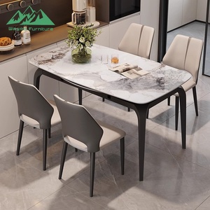 Luxury Italian Minimalist Sintered Stone Dining <b>Table</b>, Smart Extendable Round to Square <b>Table</b> for Small Apartments Xyl-cz041 Sma - Product Image 2