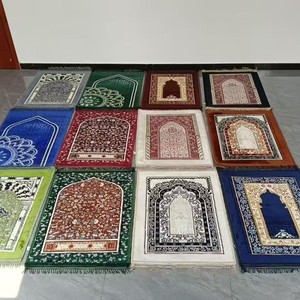 พรมปูละหมาดแบบ Raschel ลายนูน ขนาด 2' x 3' รูปทรงสี่เหลี่ยมผืนผ้า ป้องกันเชื้อโรค สำหรับห้องนั่งเล่น พร้อมพู่ขอบ - Product Image 3