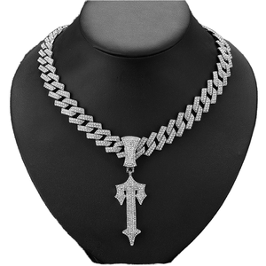 पुरुषों और महिलाओं के हिप हॉप फैशन पेंडेंट नेकलेस हार 13 मिमी क्यूबन लिंक चेन 'नो दिन के लिए' नो ऑफ 'और आइस्ड ब्लिंग जूलरी आकर्षण गहने - Product Image 1