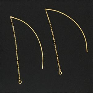 Fornituras de Joyería de Moda, Cadena de Eslabones Curvos Brillantes para Pendientes, Chapado en Oro Sólido de 14K, con un Solo Aro - Product Image 6