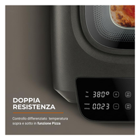 Four à friture à air chaud 12-en-1 avec pierre à pizza, rôtissoire, 1800W, convection, grille-pain, écran tactile numérique en verre, 13L, efficacité énergétique A+