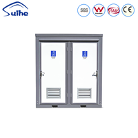 Douche et toilettes mobiles indépendantes à double compartiment avec design moderne en acier pour camp minier, école, utilisation en extérieur
