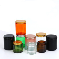 Bocal à bougie en verre coloré de 250ml 200 grammes avec couvercle en métal Logo personnalisé Bougeoirs Lanternes et bocaux pour bougies