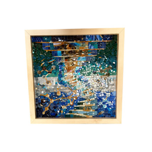 Décoration intérieure, mosaïques en <span class=keywords><strong>verre</strong></span> teinté iridescent, <span class=keywords><strong>peinture</strong></span> murale, mosaïques découpées <span class=keywords><strong>sur</strong></span> mesure, mosaïques en <span class=keywords><strong>verre</strong></span> dichroïque avec cadre - Product Image 1