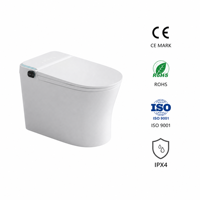 Siège de toilette intelligent avec écran d'affichage, chauffage intégré, chauffe-eau instantané sans réservoir, double chasse d'eau, télécommande, fixation au sol, séchage à l'air, design moderne