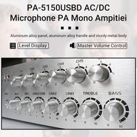 Amplificateur professionnel de mélangeur de puissance stéréo Max haute Performance de qualité supérieure 250w avec fente pour carte SD FM USB pour la performance sur scène