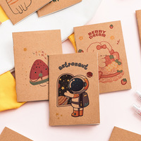 Cuaderno Mini A7 de cuero de vaca de alto valor, diario portátil de estilo Ins de dibujos animados bonitos con cubierta de papel, regalo de planificador perfecto