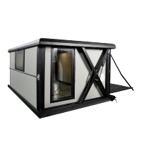 Tente de toit rigide de luxe à levage électrique télécommandé, construction en aluminium, conception étanche pour matelas d'extérieur