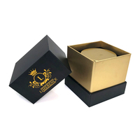 Boîte à bougies de luxe rectangulaire noire en carton rigide, 100 % recyclable, personnalisée par le fabricant, pour cadeau