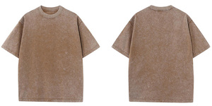 Áo thun cotton dày dặn, kiểu dáng rộng, thiế<span class=keywords><strong>t</strong></span> kế <span class=keywords><strong>t</strong></span>ùy chỉnh, giặ<span class=keywords><strong>t</strong></span> mài vintage, unisex - Product Image 3