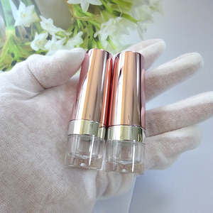Vente en gros de contenants à rouge à lèvres en plastique rose mignons, 4G, emballages cosmétiques vides, couleurs personnalisées, bouchon à clapet, surface métallique, tube - Product Image 4