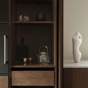 Modern Kitchen Design <b>Cabinet</b> Walnut Wood Veneer Kitchen <b>Cabinets</b> Designs Modular Modern Island Kitchen <b>Cabinet</b> - Product Image 4